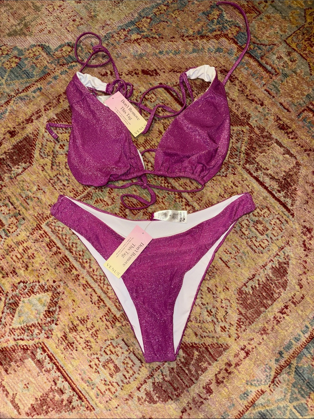 VENUS Shimmery Magenta Bikini Set